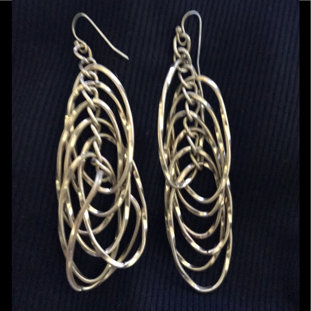 Gold plates fish tale like earrings